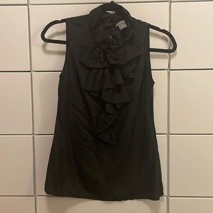Ann Taylor Black Ruffle Blouse
